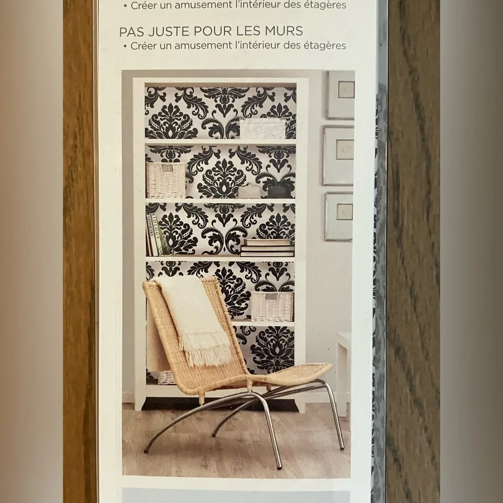 NEW!! NuWallpaper Wall Pops! Black & White Vinyl Peel & Stick Washable Wallpaper